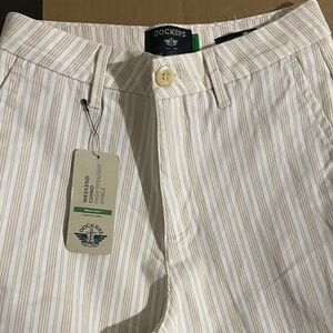 Dockers Light Tan Striped Trousers
